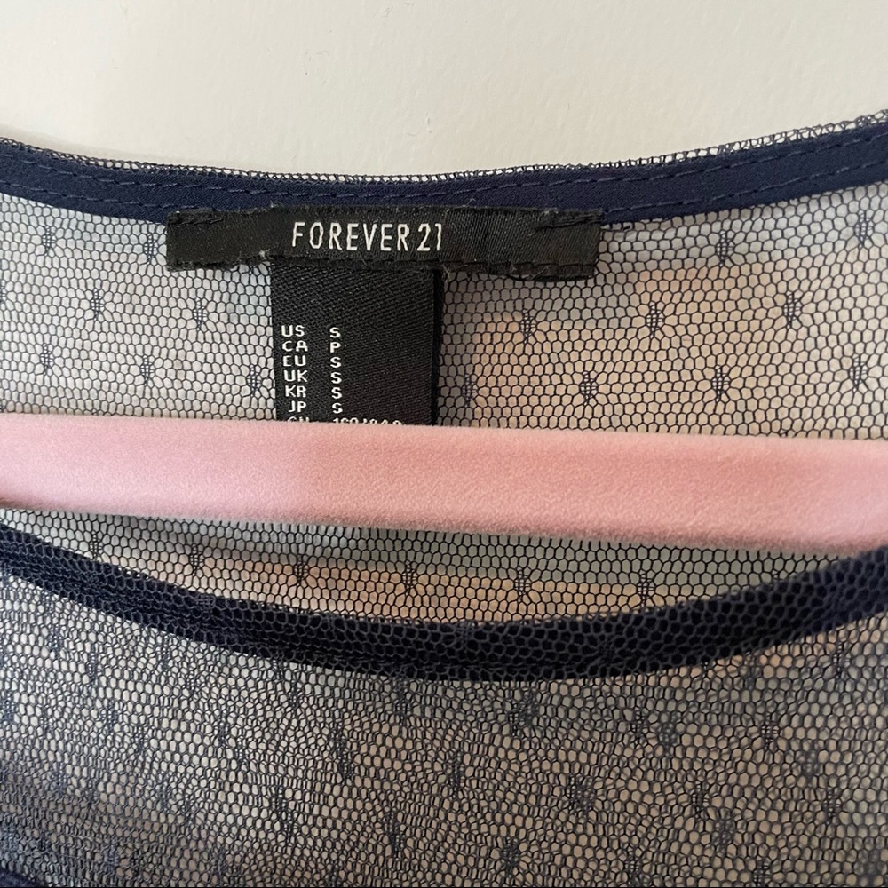 Forever 21 Sheer Navy Tank Top - Picture 4 of 7